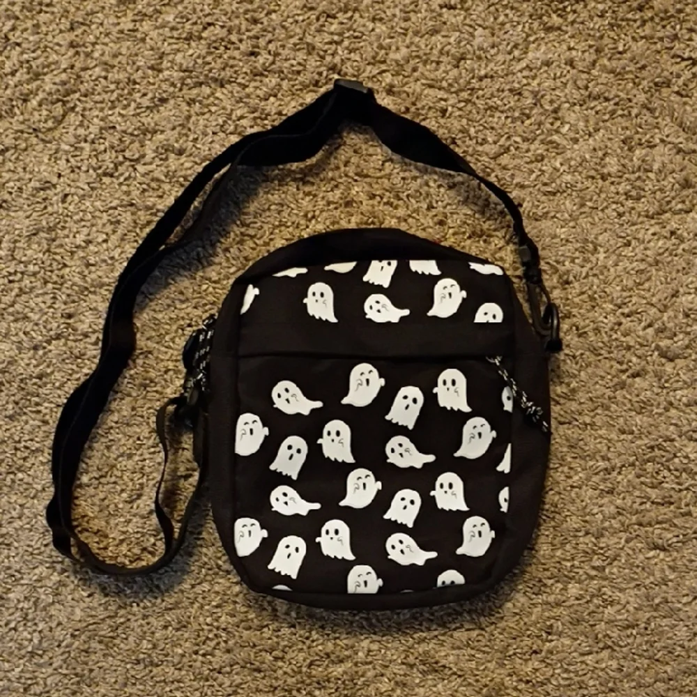 Black Ghost Pattern Crossbody Bag